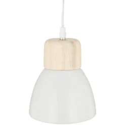 Suspension bois et métal (D15 cm) Break Blanche