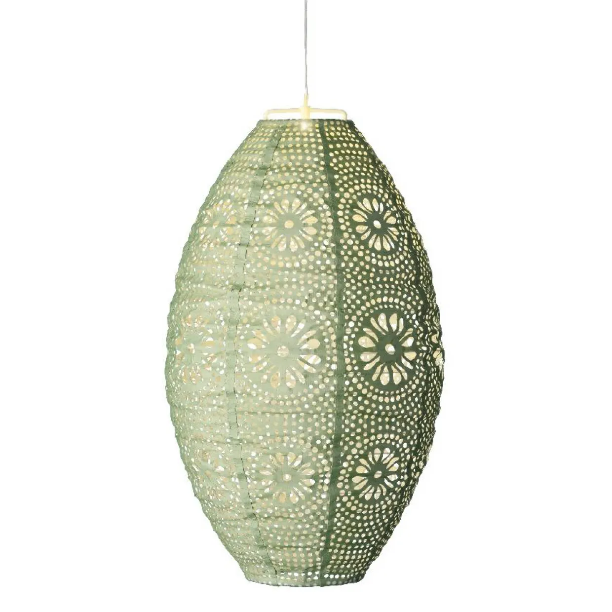 Suspension de jardin solaire (H38 cm) Lanterne ajourée Verte