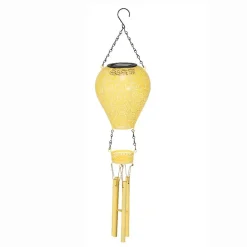 Suspension de jardin solaire LED (H56 cm) Montgolfière Jaune
