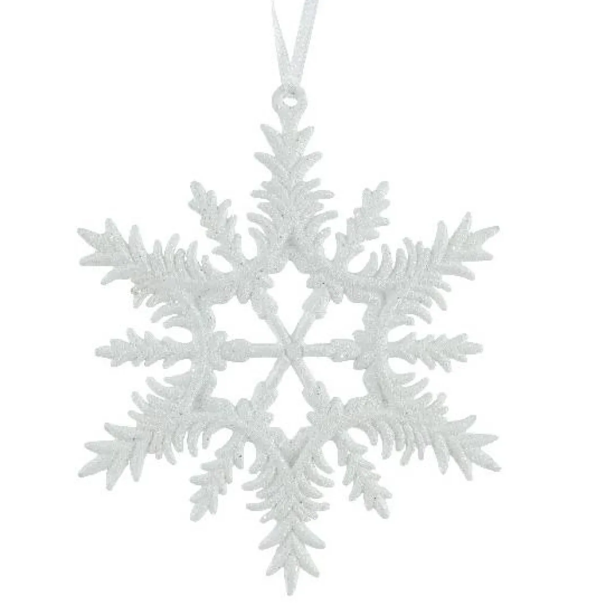 Suspension de Noël (D13 cm) Flocon éclat givré Blanc