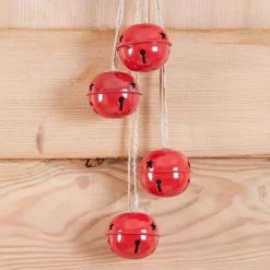 Suspension de Noël déco (H55 cm) Grelots en métal Rouge