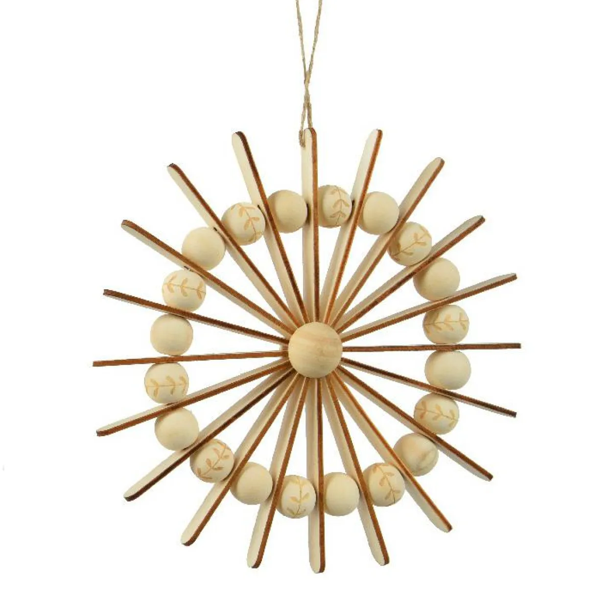 Suspension de Noël en bois (D20 cm) Sandinave Beige