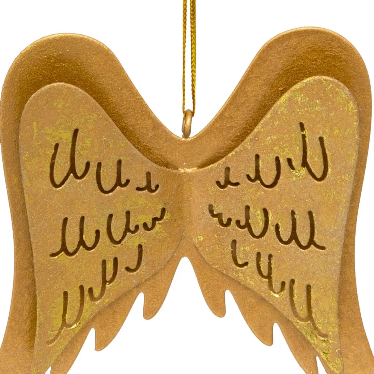 Suspension de Noël en métal (H11 cm) Ailes d'ange Or