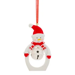 Suspension de Noël en métal (H10 cm) Cloche et bonhomme de neige