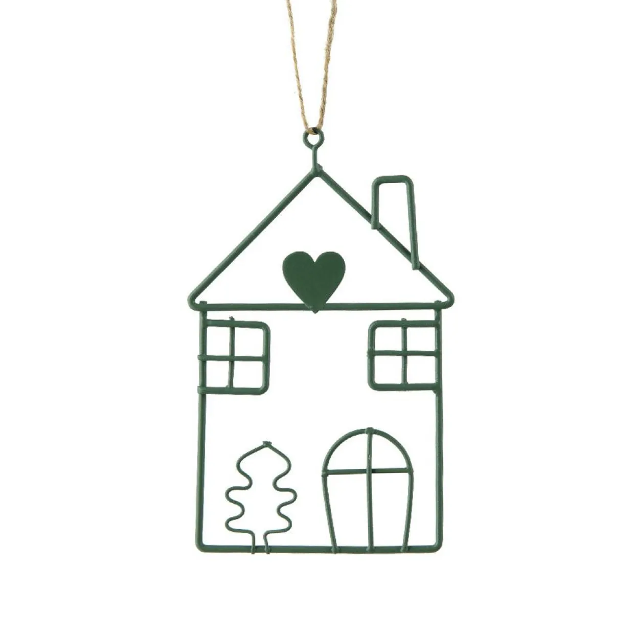 Suspension de Noël en métal (H13 cm) Maison d'hiver Vert clair