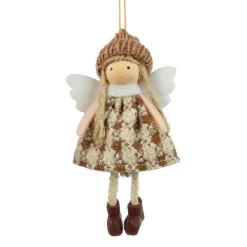 Suspension de Noël (H13 cm) Ange Isy Marron