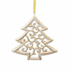 Suspension de Noël (H14,5 cm) Arabesque Blanc