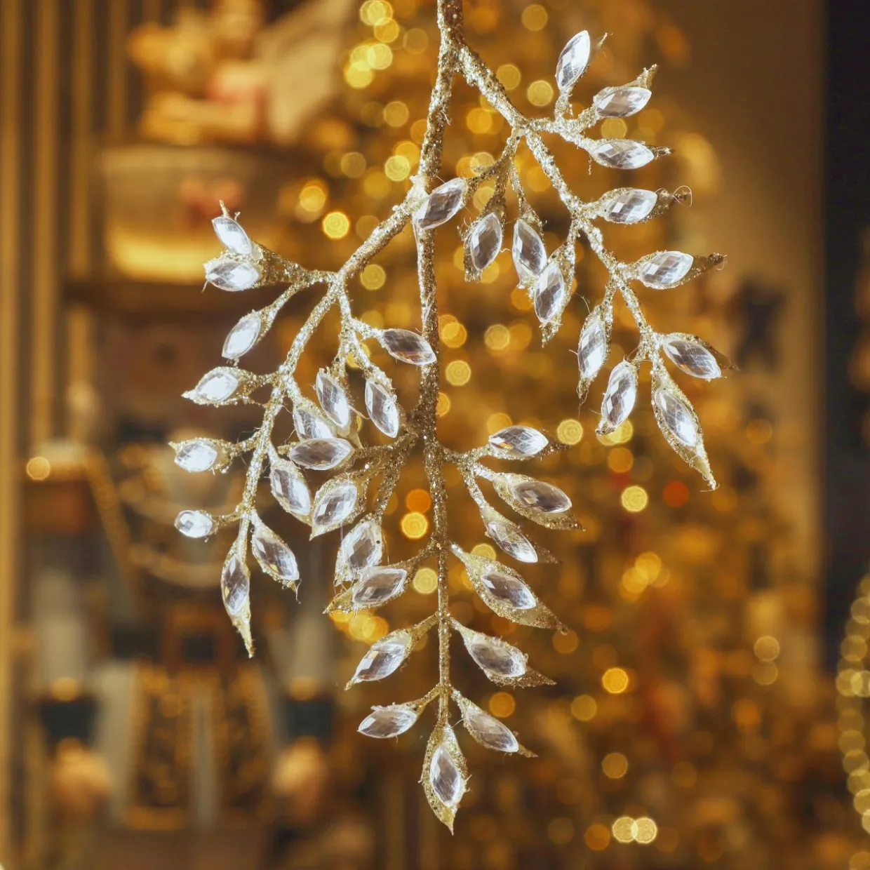 Suspension de Noël (H24 cm) Branche diamant Argent