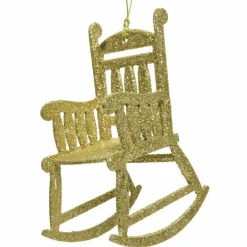 Suspension de Noël (H11 cm) Chaise à bascule Or