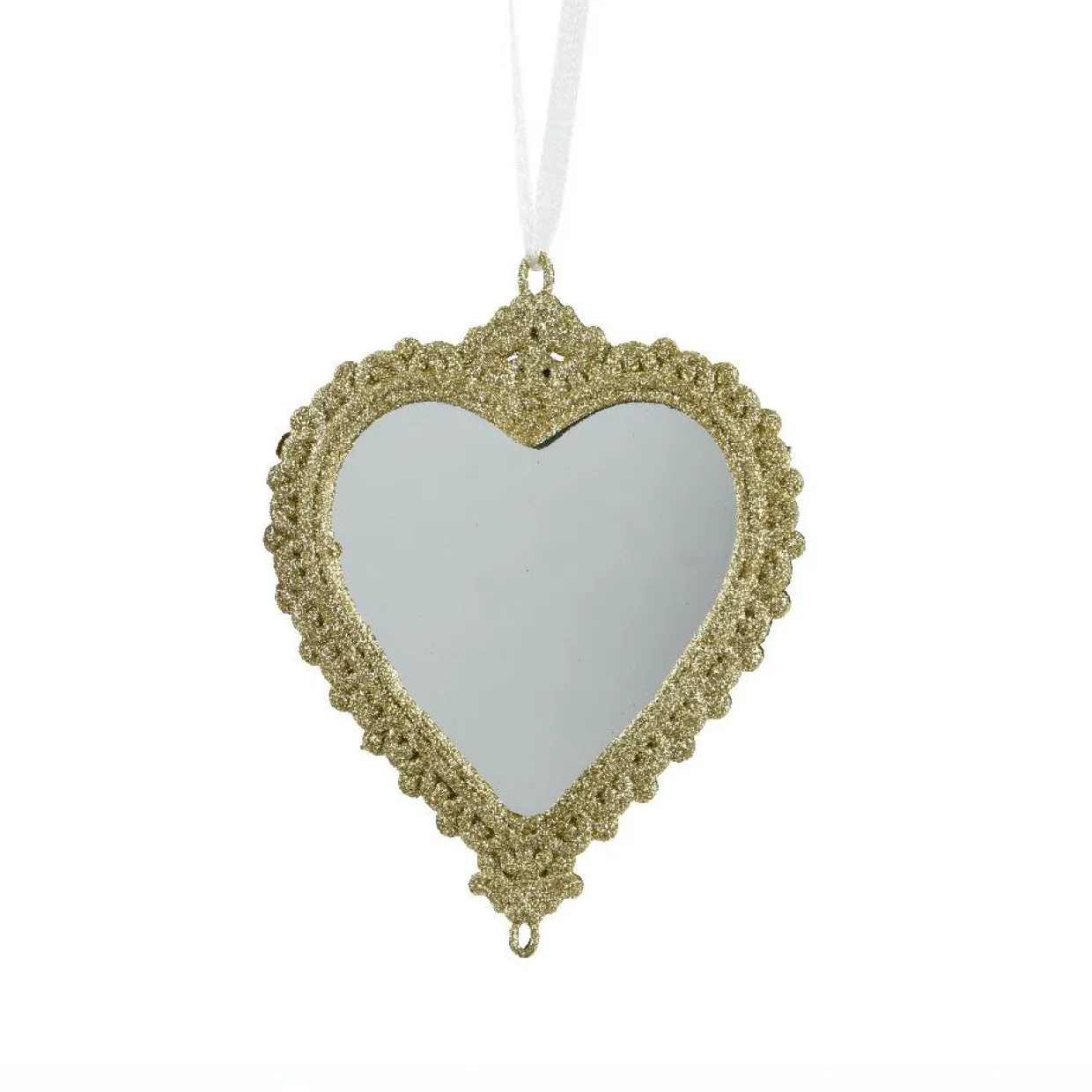 Suspension de Noël (H14 cm) Cœur bohème Or