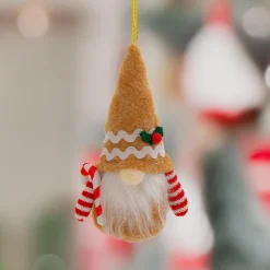 Suspension de Noël (H14 cm) Lutin gourmand Marron clair
