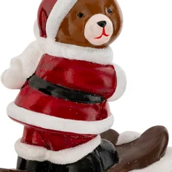 Suspension de Noël (H9 cm) Ourson skieur en folie