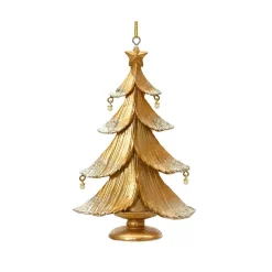 Suspension de Noël (H12 cm) Sapin scintillant Doré