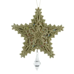 Suspension de Noël (H13 cm) Étoile de Rêve Doré pailleté