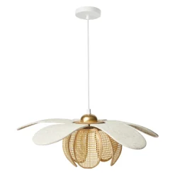 Suspension lin et bambou (D50 cm) Madagascar Beige