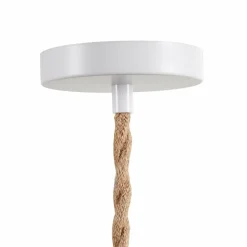 Suspension lumineuse chanvre (H90 cm) Corde Blanche