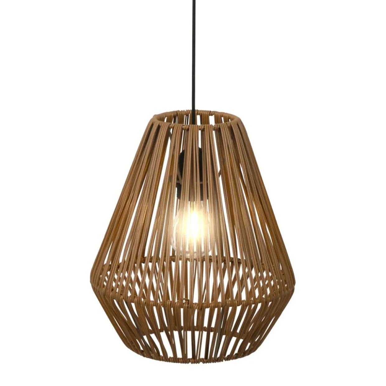 Suspension lumineuse de jardin à piles 15 LED (H27 cm) Messya Marron