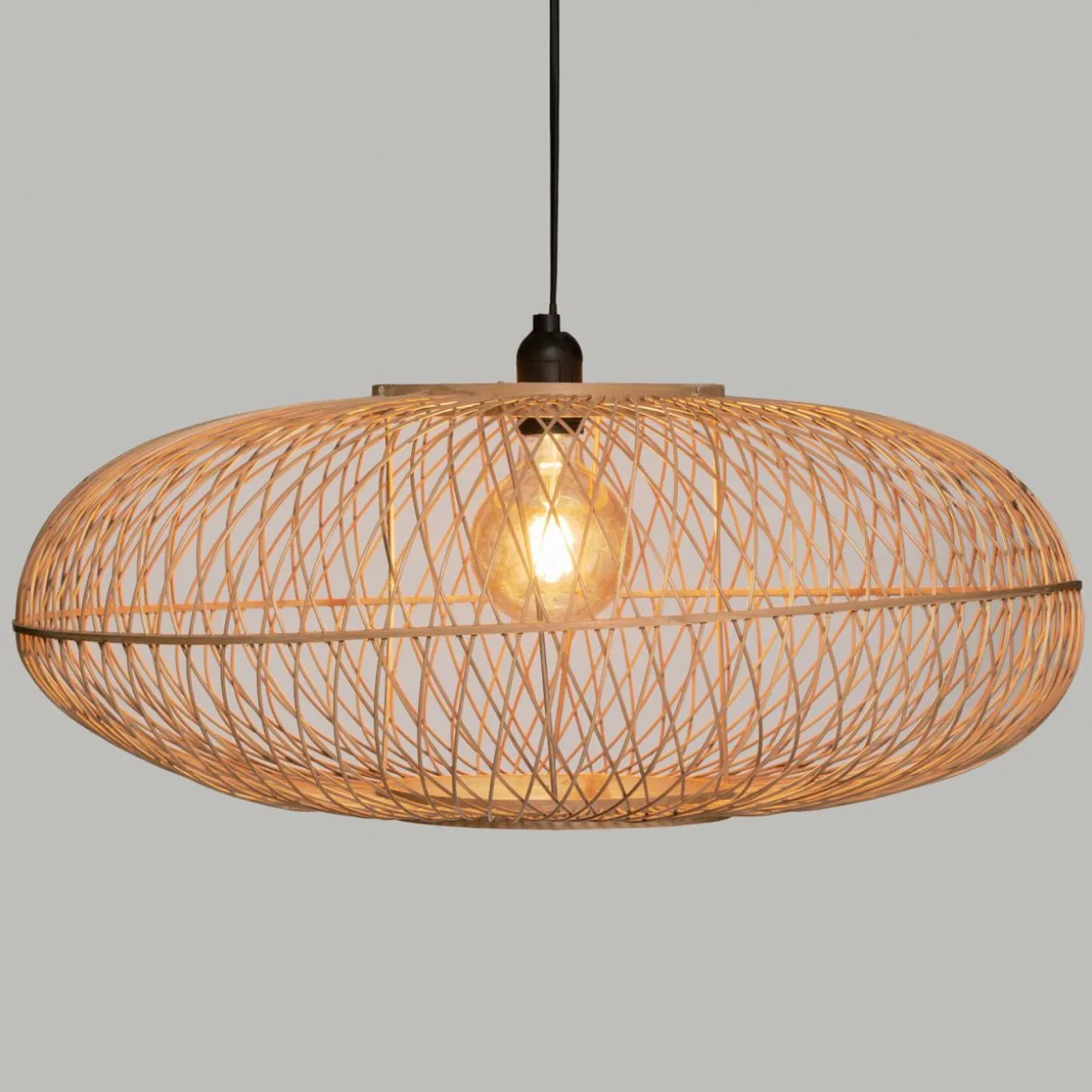Suspension lumineuse en bambou (D60 cm) Loren Naturel