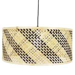 Suspension lumineuse en bambou (D50 cm) Frontera Noir et naturel