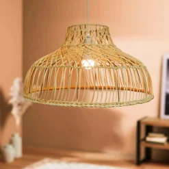 Suspension lumineuse en bambou ajouré (D60 cm) Riviera Naturel