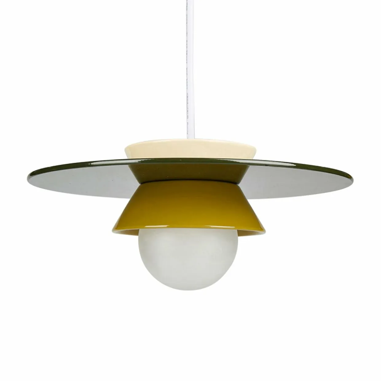 Suspension lumineuse en céramique (D26 cm) Bagliore Verte