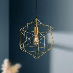 Suspension lumineuse en métal (D40 cm) Céleste Or