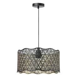 Suspension lumineuse en métal (D30 cm) Farah Noire