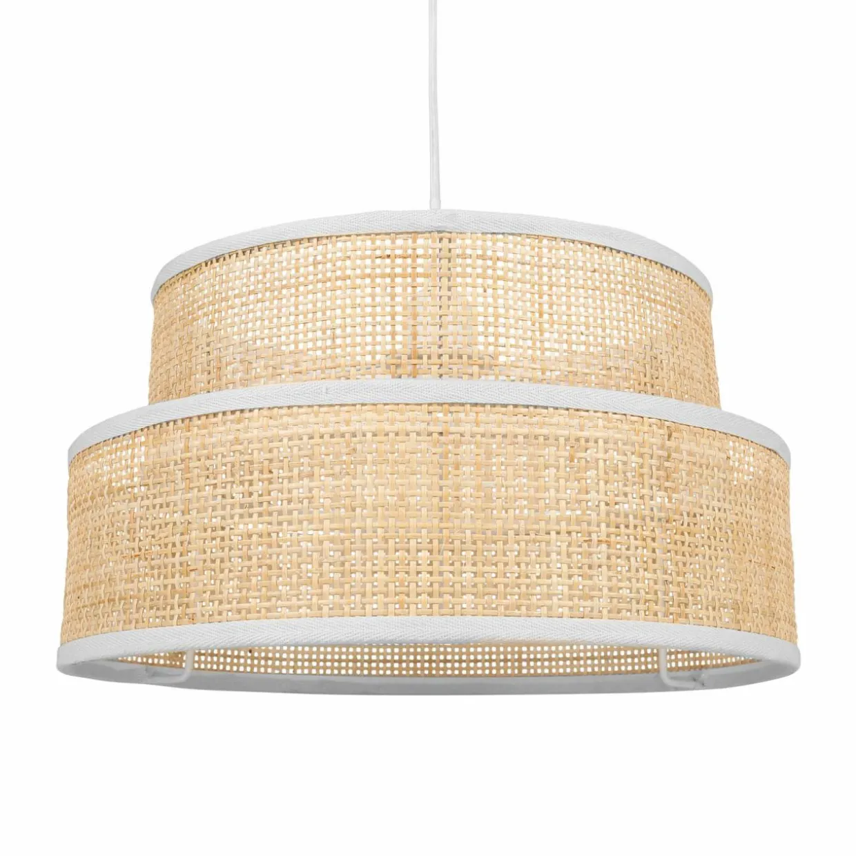 Suspension lumineuse en paille (D35 cm) Yuca Naturel beige