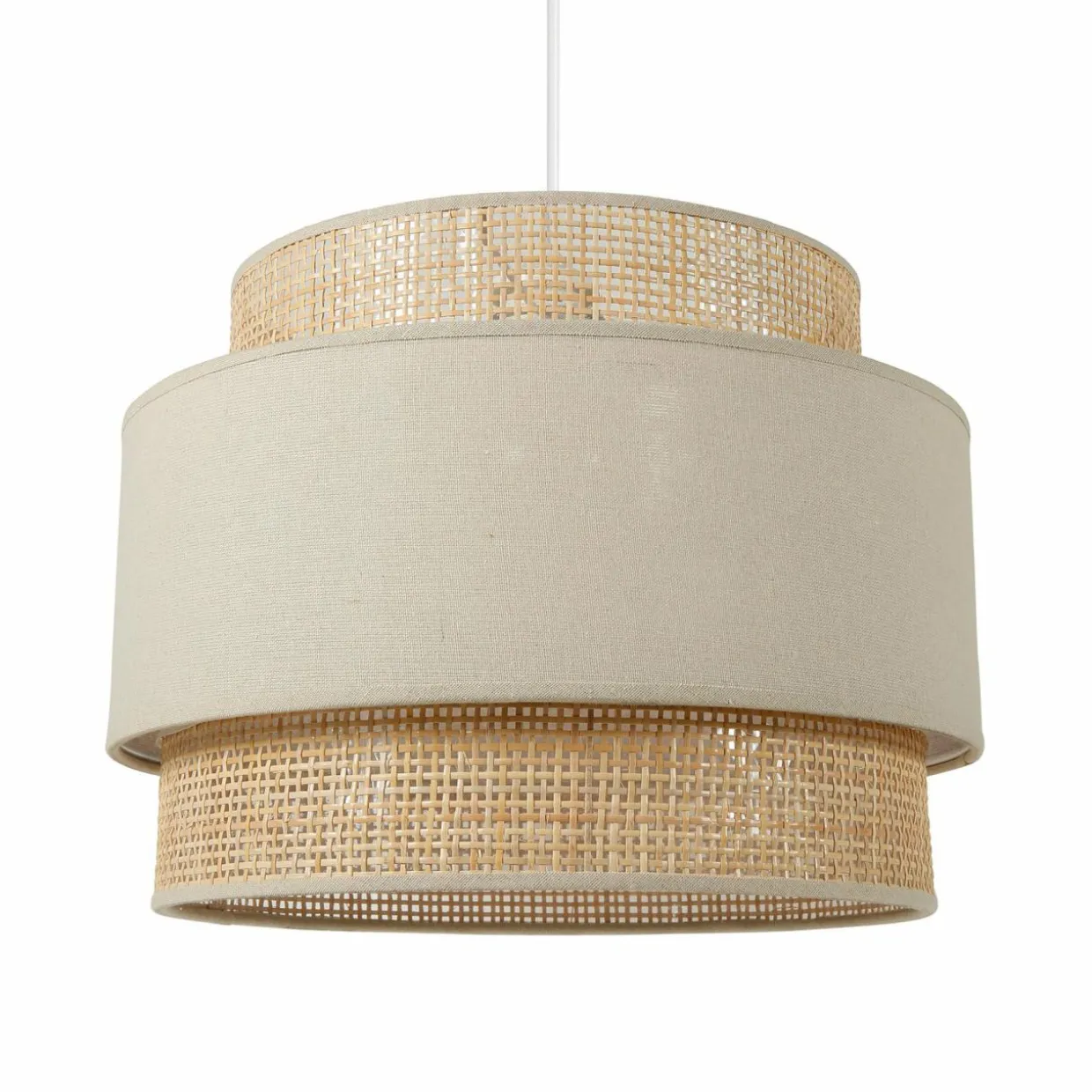 Suspension lumineuse en rotin (D40 cm) Solara Beige