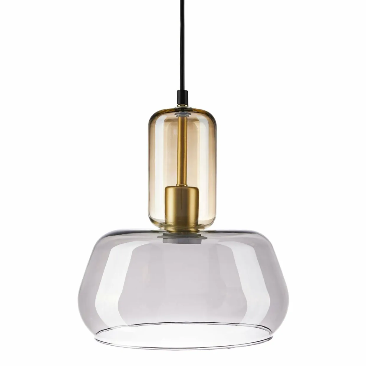 Suspension lumineuse en verre (D24 cm) Dulcia Noir