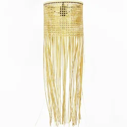 Suspension lumineuse à franges en bambou (H85 cm) Maoki Naturel
