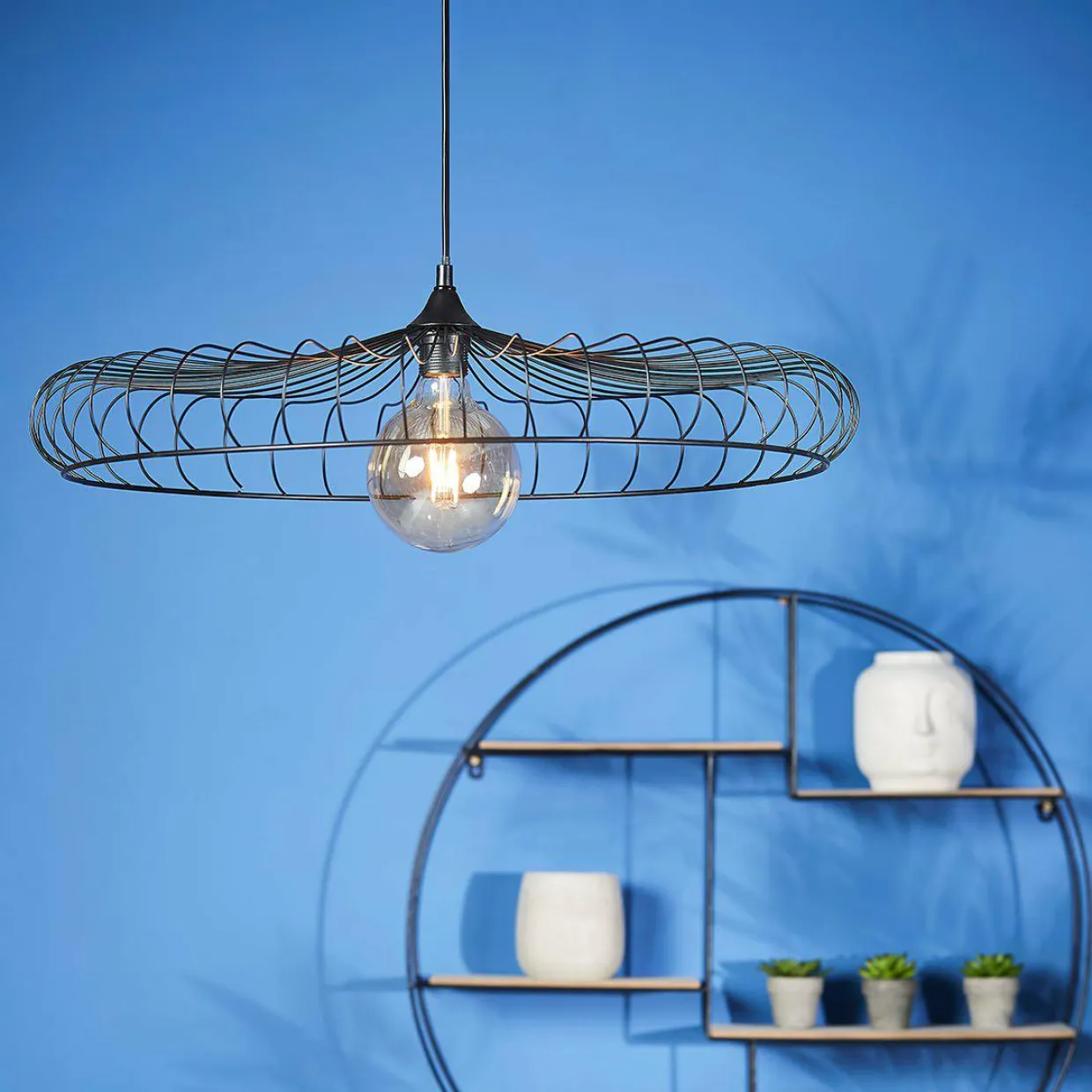 Suspension lumineuse métal (D65,5 cm) Lisa Noir
