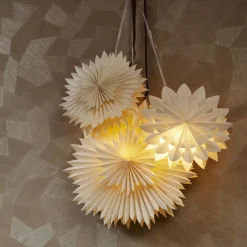 Suspension lumineuse papier LED (D40 cm) Origami Floralia Blanc