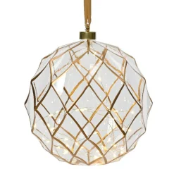 Suspension lumineuse à piles 40 LED (D20 cm) Vintage Or/blanc chaud