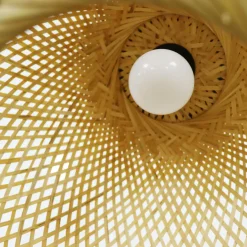Suspension lumineuse ronde en bambou (D40 cm) Kahala Naturel