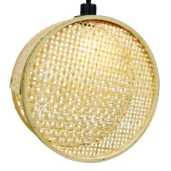 Suspension lumineuse ronde en bambou (D40 cm) Oraya Naturel