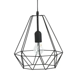 Suspension métal (D25 cm) Diamant Noir