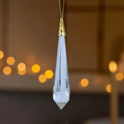 Suspension précieuse (H11 cm) Stalactite diamant Transparent