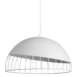 Suspension ronde métal (D29,5 cm) Colisée Blanche