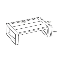 Table basse de jardin rectangulaire en alumininum (120 x 72 cm) Elba Gris anthracite