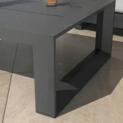 Table basse de jardin rectangulaire en alumininum (94 x 72 cm) Elba Gris anthracite