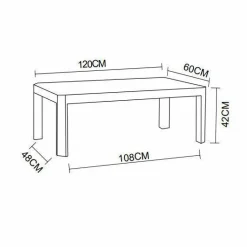 Table basse de jardin rectangulaire en aluminium Ostara Blanc