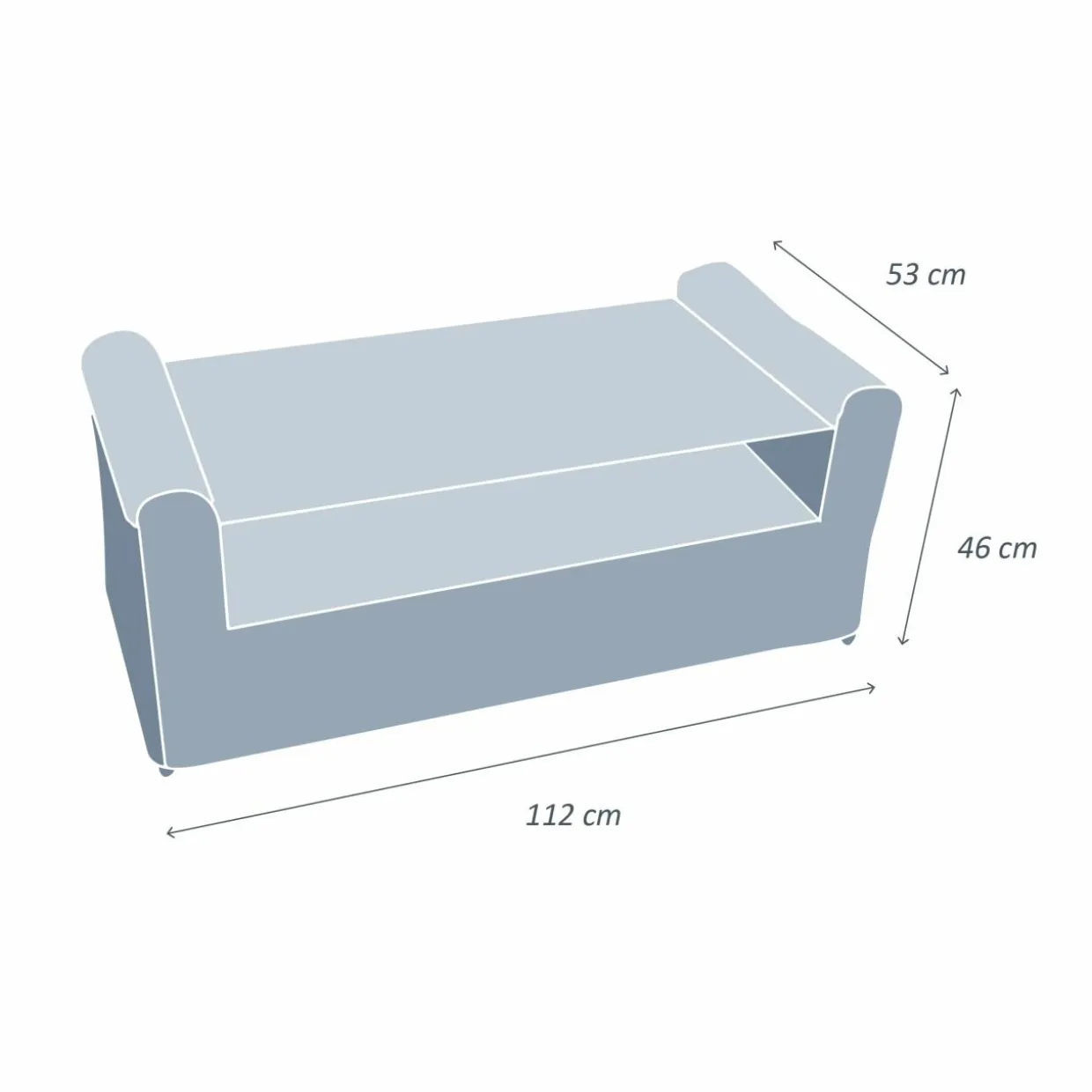 Table basse de jardin rectangulaire résine tressée Calvi Gris