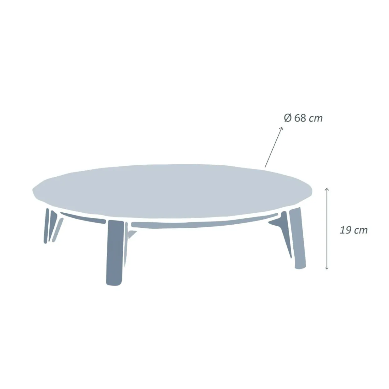 Table basse de jardin ronde (D68 cm) Monte Carlo Gris anthracite