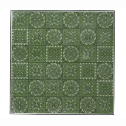 Table bistrot carrée fixe en mosaïque (58 x 58 cm) Aveiro Gris et vert olive