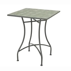 Table bistrot carrée fixe en mosaïque (58 x 58 cm) Aveiro Gris et vert olive