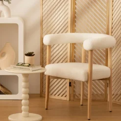 Table à café bois (H46,5 cm) Chamlo Blanche