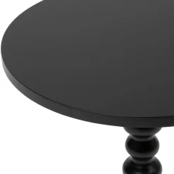 Table à café ronde en bois (H50 cm) Alix Noir