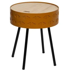 Table coffre en bois (H45 cm) Shiro Jaune moutarde