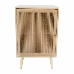 Table d'appoint bois et corde de chanvre (H65 cm) Manille Beige